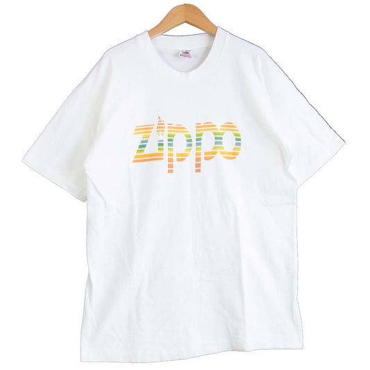 フルーツオブザルーム 80~90s zippo プリント ホワイト系 L【中古】