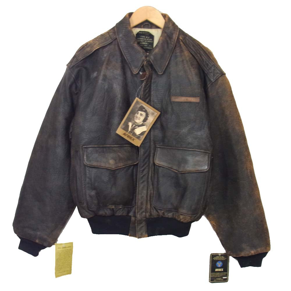AVIREX アヴィレックス A-2 ジャケット トランプ ブラウン系 M【中古】