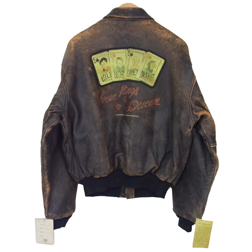 AVIREX アヴィレックス A-2 ジャケット トランプ ブラウン系 M【中古】