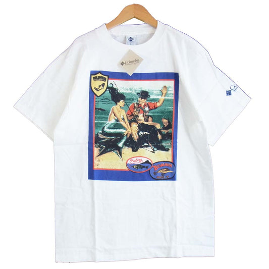Columbia コロンビア USA製 90s Graphic グラフィック Tシャツ ホワイト系 M【美品】【中古】