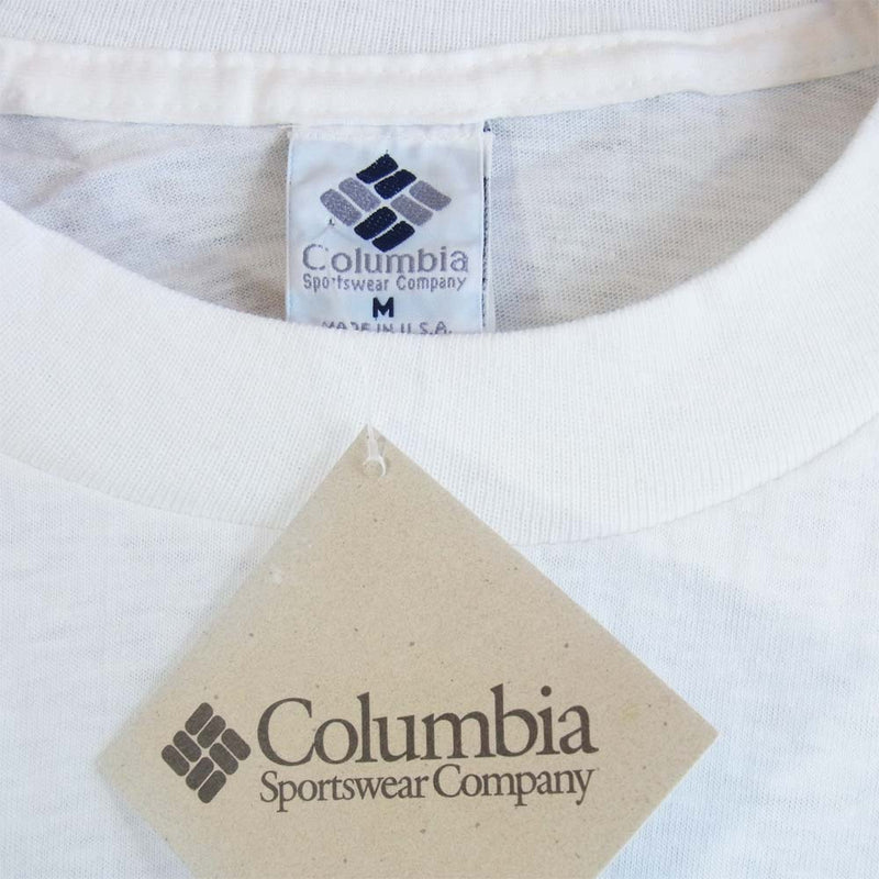 Columbia コロンビア USA製 90s Graphic グラフィック Tシャツ ホワイト系 M【美品】【中古】