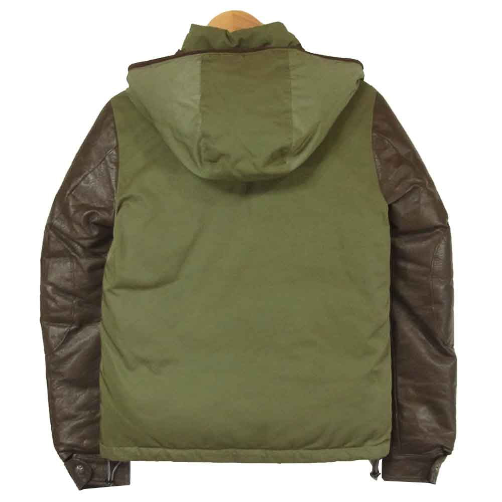Ron Herman ロンハーマン 022040123 袖レザー コンチョ ダウン ジャケット ブラウン系 グレイッシュグリーン系 S【中古】