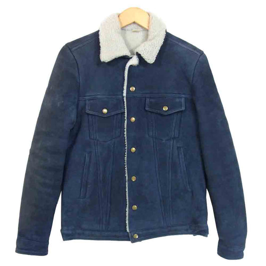 Ron Herman ロンハーマン 322040092-1071 シープレザー 羊革  ムートン ジャケット ネイビー系 S【中古】