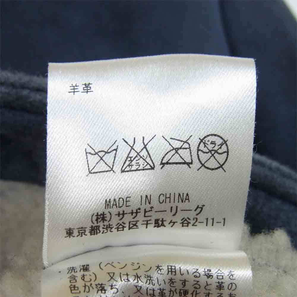 Ron Herman ロンハーマン 322040092-1071 シープレザー 羊革  ムートン ジャケット ネイビー系 S【中古】