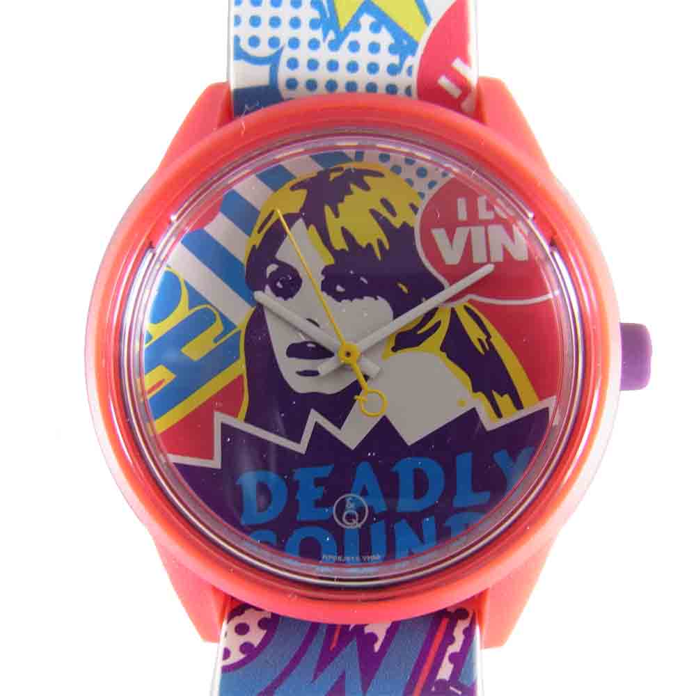 HYSTERIC GLAMOUR ヒステリックグラマー Q&Q×HYSTERIC SOLAR ラバーバンド ウォッチ 腕時計 レッド系【極上美品】【中古】