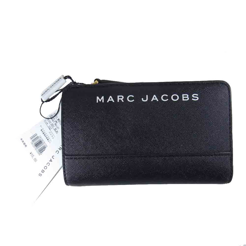 MARC JACOBS マークジェイコブス M0015161 コンパクト ウォレット ジップ 財布 ブラック系【新古品】【未使用】【中古】