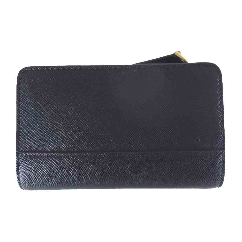 MARC JACOBS マークジェイコブス M0015161 コンパクト ウォレット ジップ 財布 ブラック系【新古品】【未使用】【中古】