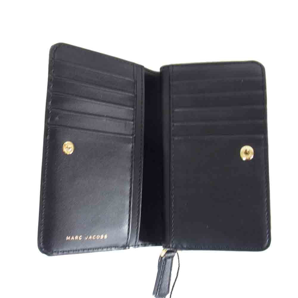 MARC JACOBS マークジェイコブス M0015161 コンパクト ウォレット ジップ 財布 ブラック系【新古品】【未使用】【中古】