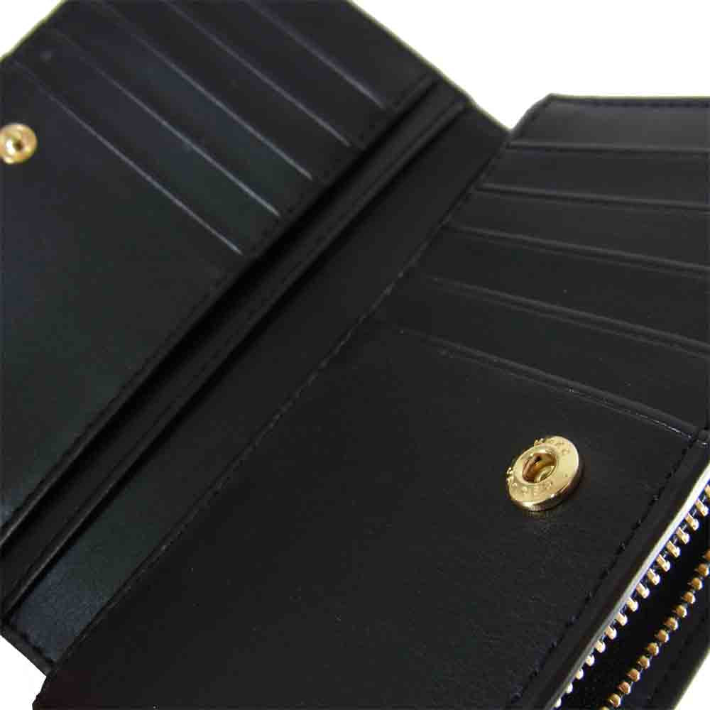 MARC JACOBS マークジェイコブス M0015161 コンパクト ウォレット ジップ 財布 ブラック系【新古品】【未使用】【中古】