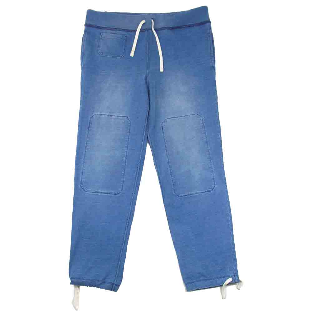 POLO RALPH LAUREN ポロ・ラルフローレン インディゴ ダメージ加工 コットン スウェット パンツ ブルー系 S【中古】