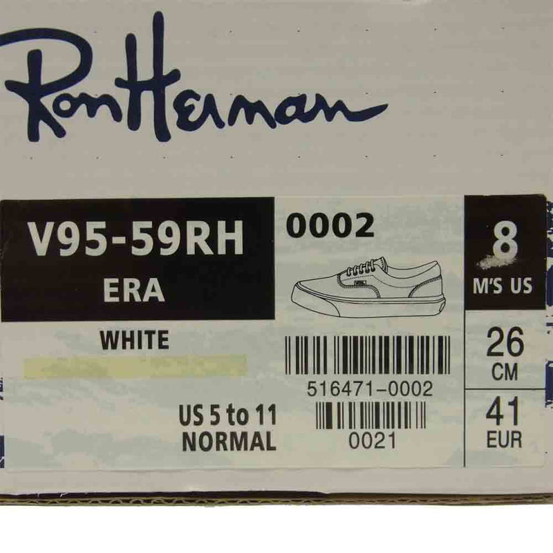 Ron Herman ロンハーマン V95-59RH バンズ VANS ERA エラ ローカット スニーカー オフホワイト系 26cm【新古品】【未使用】【中古】