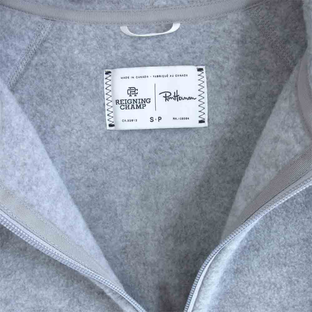 Ron Herman ロンハーマン RC-3567 レイニングチャンプ REIGNING CHAMP フリース ジップ パーカー グレー系 S【美品】【中古】