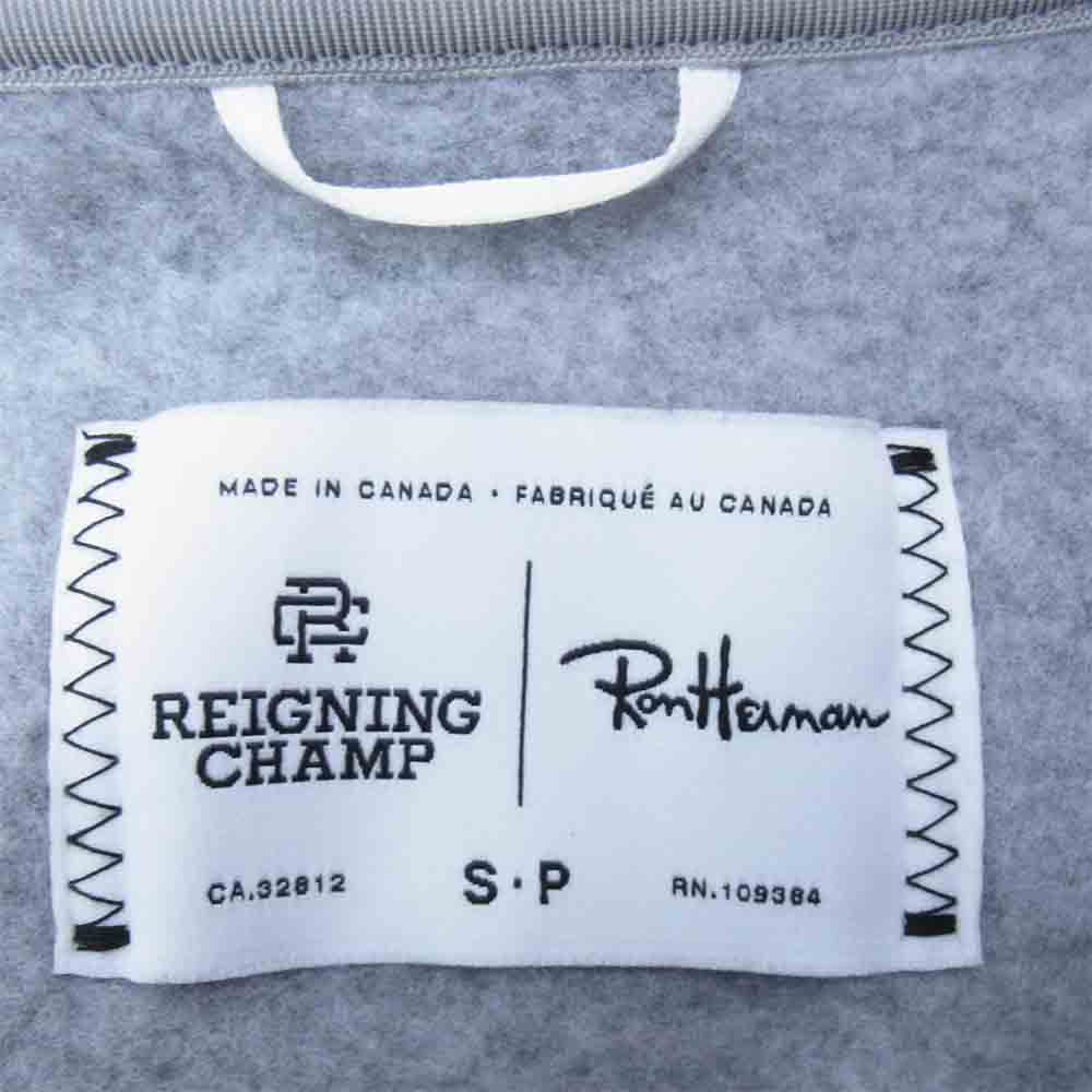 Ron Herman ロンハーマン RC-3567 レイニングチャンプ REIGNING CHAMP フリース ジップ パーカー グレー系 S【美品】【中古】