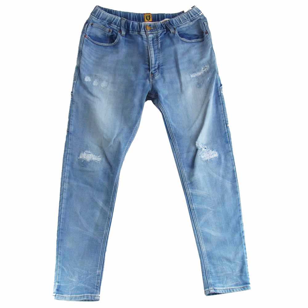 HUMAN MADE ヒューマンメイド リラックス イージー ダメージ デニム パンツ インディゴブルー系 L【美品】【中古】