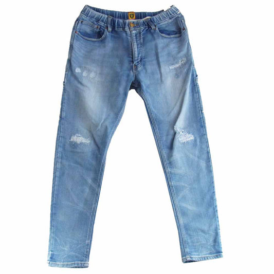 HUMAN MADE ヒューマンメイド リラックス イージー ダメージ デニム パンツ インディゴブルー系 L【美品】【中古】