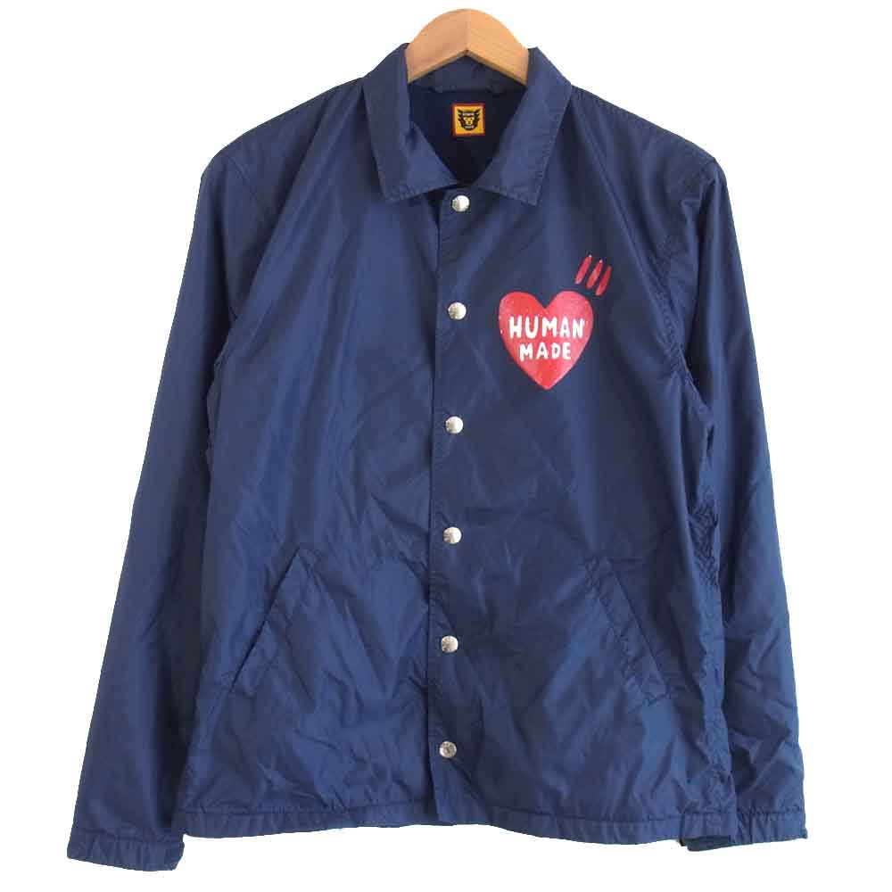HUMAN MADE ヒューマンメイド コーチジャケット ハートロゴ ネイビー系 S【美品】【中古】