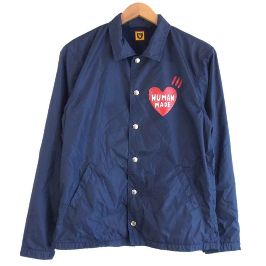 HUMAN MADE ヒューマンメイド コーチジャケット ハートロゴ ネイビー系 S【美品】【中古】
