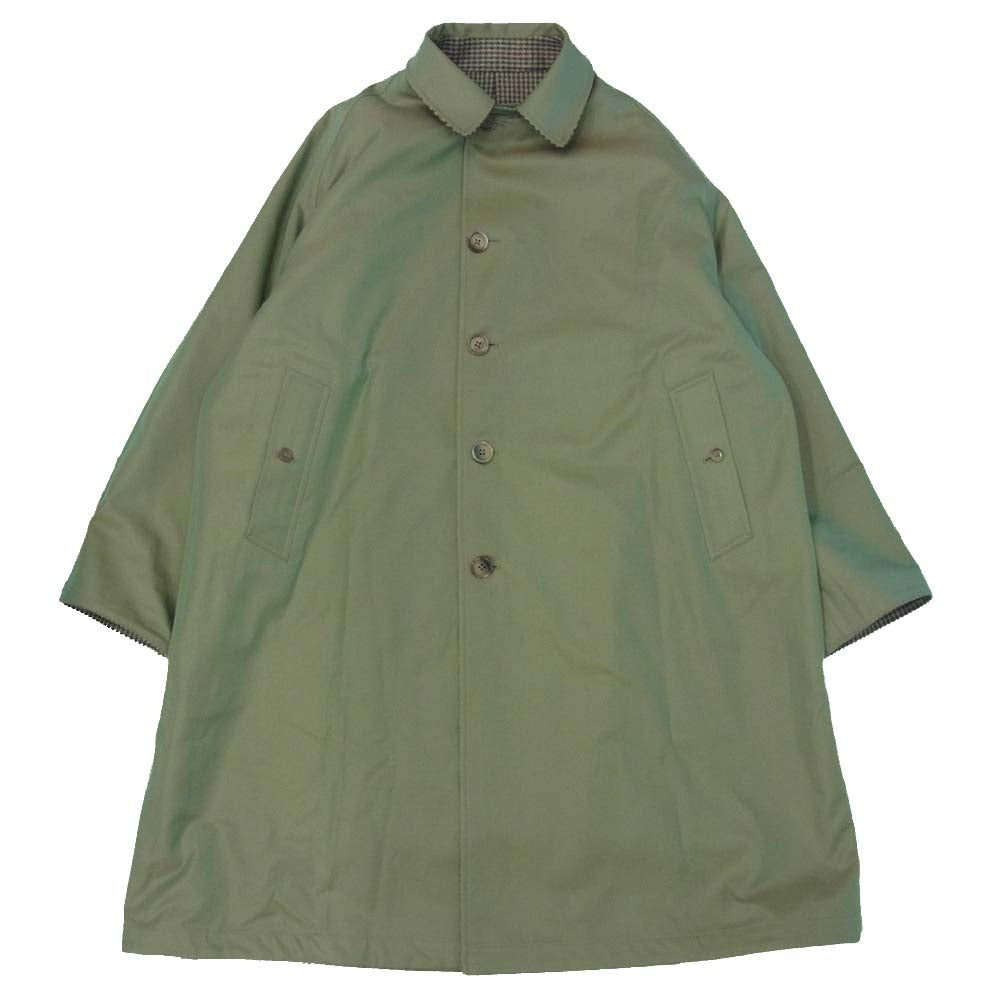 アナトミカ 20AW 530-552-02 SINGLE RAGLAN リバーシブル チェック シングルラグランコート カーキ系 52【新古品】【未使用】【中古】