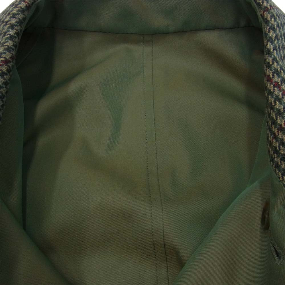 アナトミカ 20AW 530-552-02 SINGLE RAGLAN リバーシブル チェック シングルラグランコート カーキ系 52【新古品】【未使用】【中古】