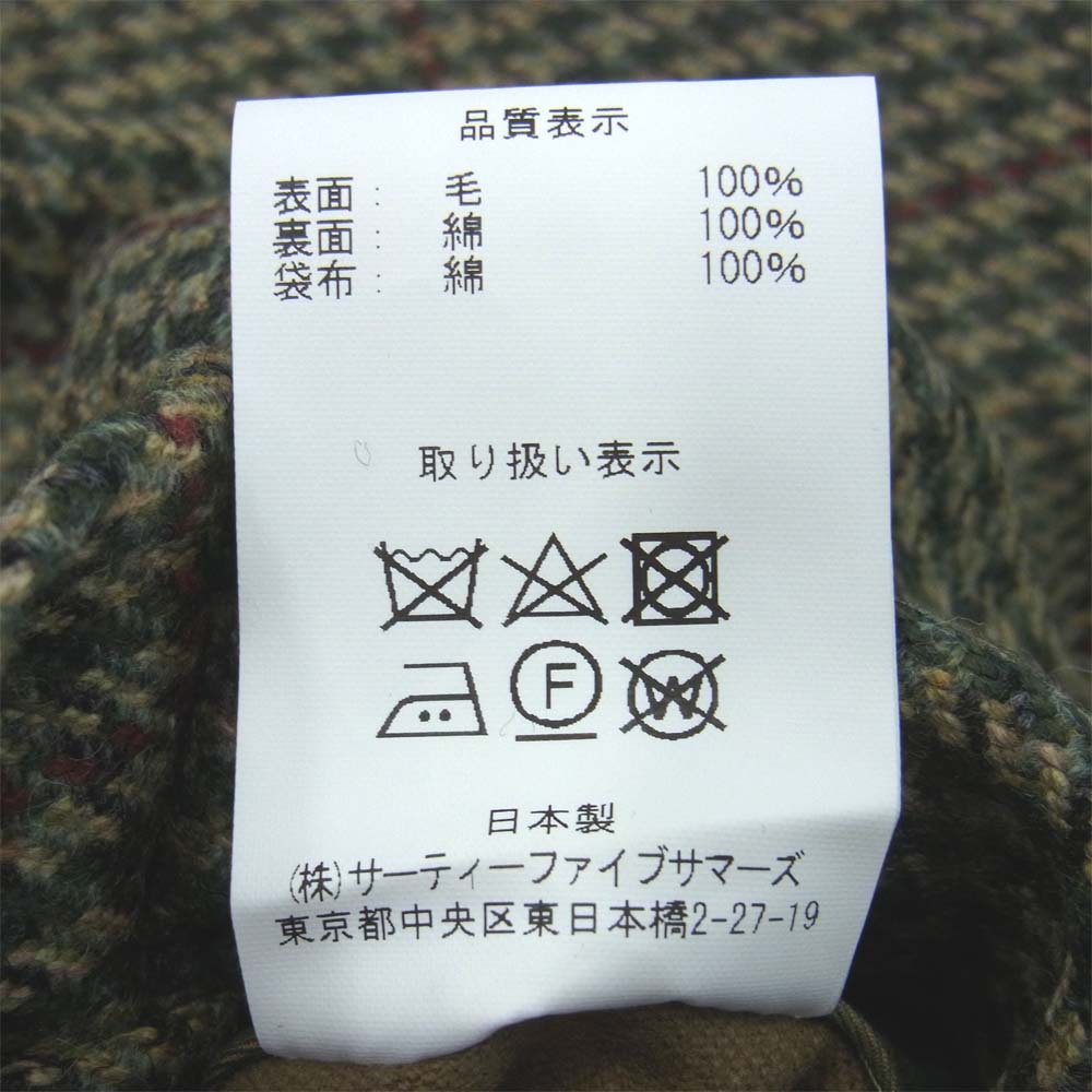 アナトミカ 20AW 530-552-02 SINGLE RAGLAN リバーシブル チェック シングルラグランコート カーキ系 52【新古品】【未使用】【中古】