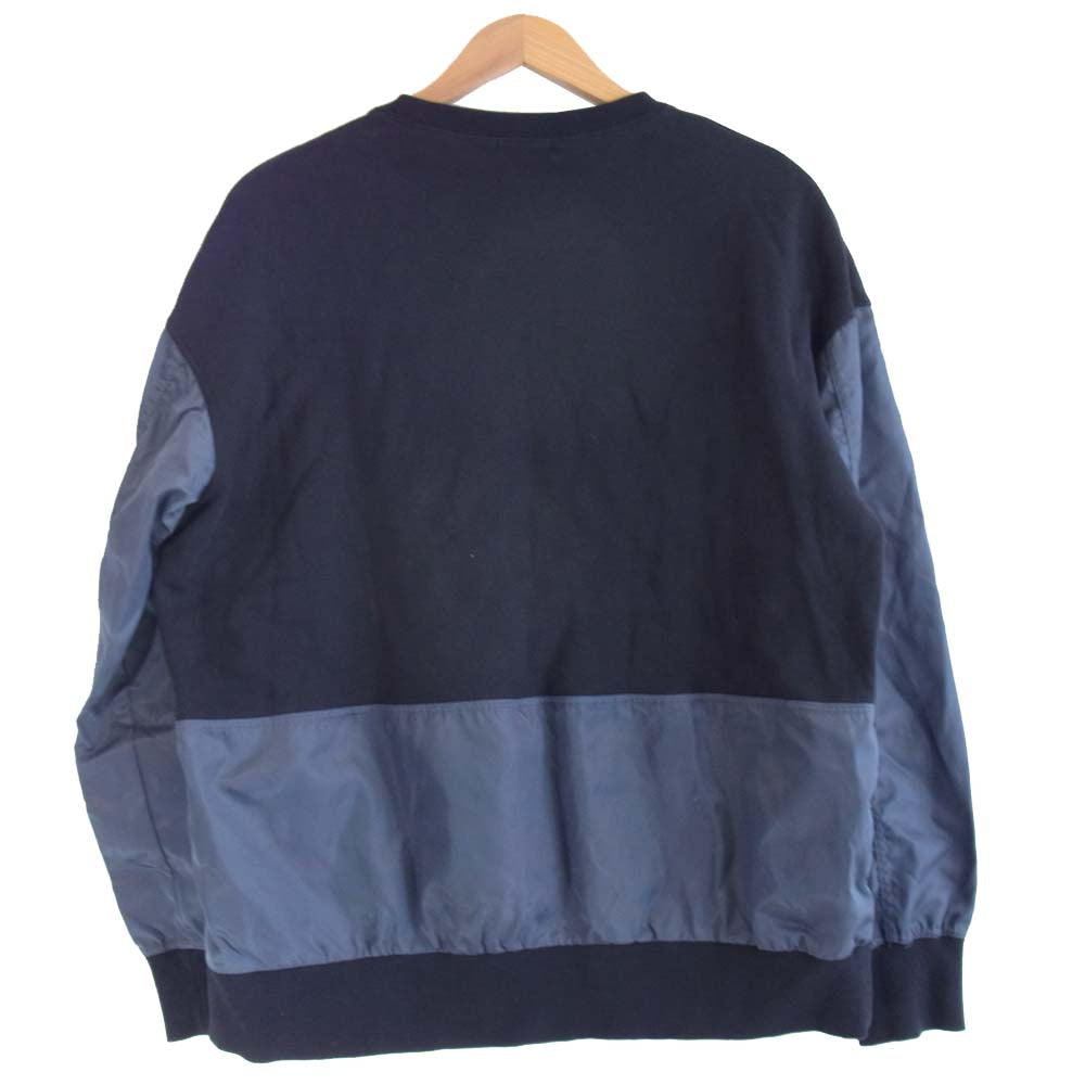 アンルート 20aw スウェット ナイロン切替 プルオーバー  ネイビー系 2【中古】