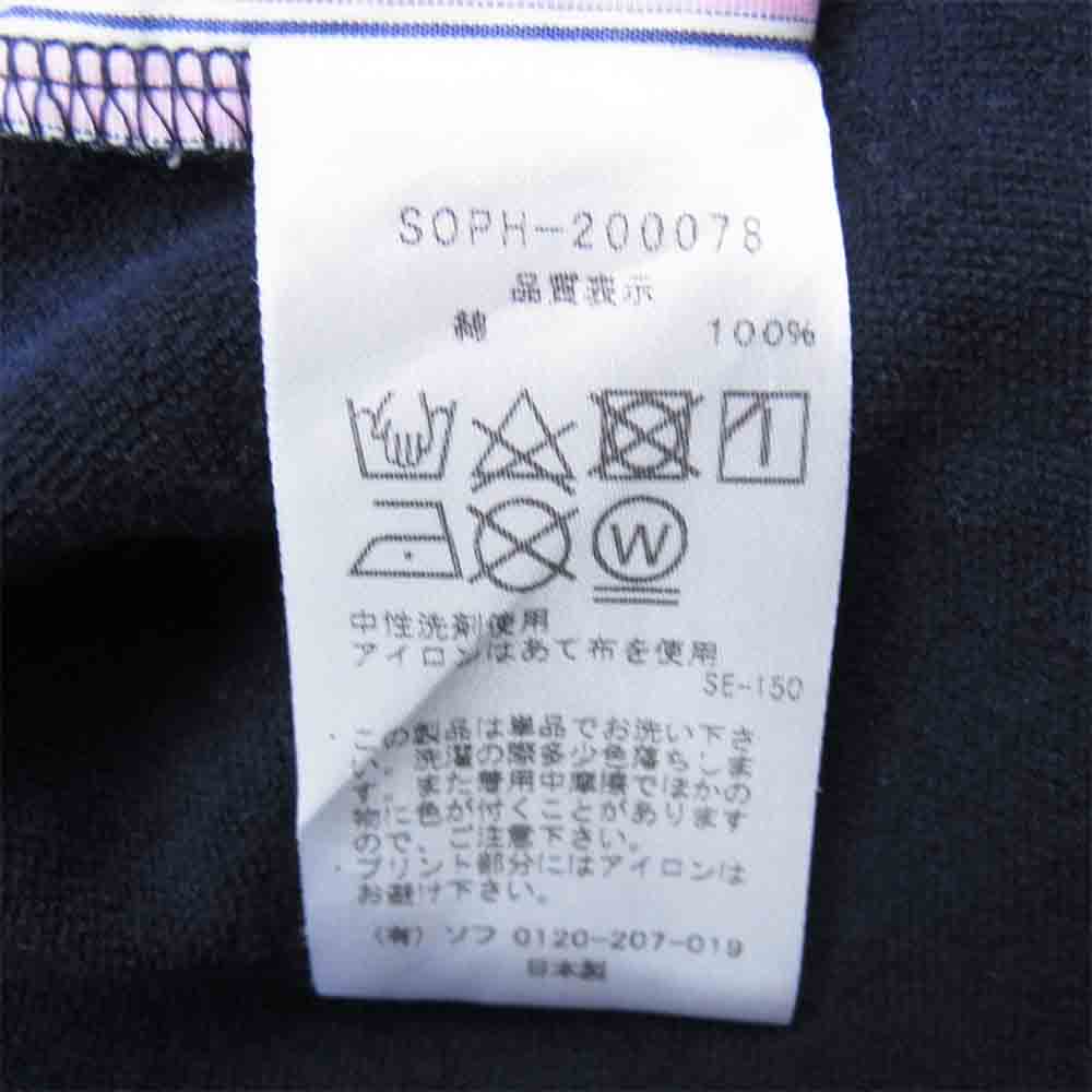 SOPHNET. ソフネット 切替 ストライプ ネイビー×ピンク L【中古】