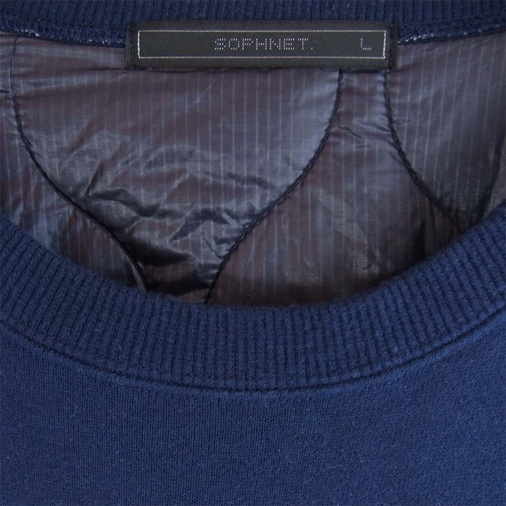 SOPHNET. ソフネット 20aw フロント 裏起毛 スウェット  ネイビー系 L【中古】