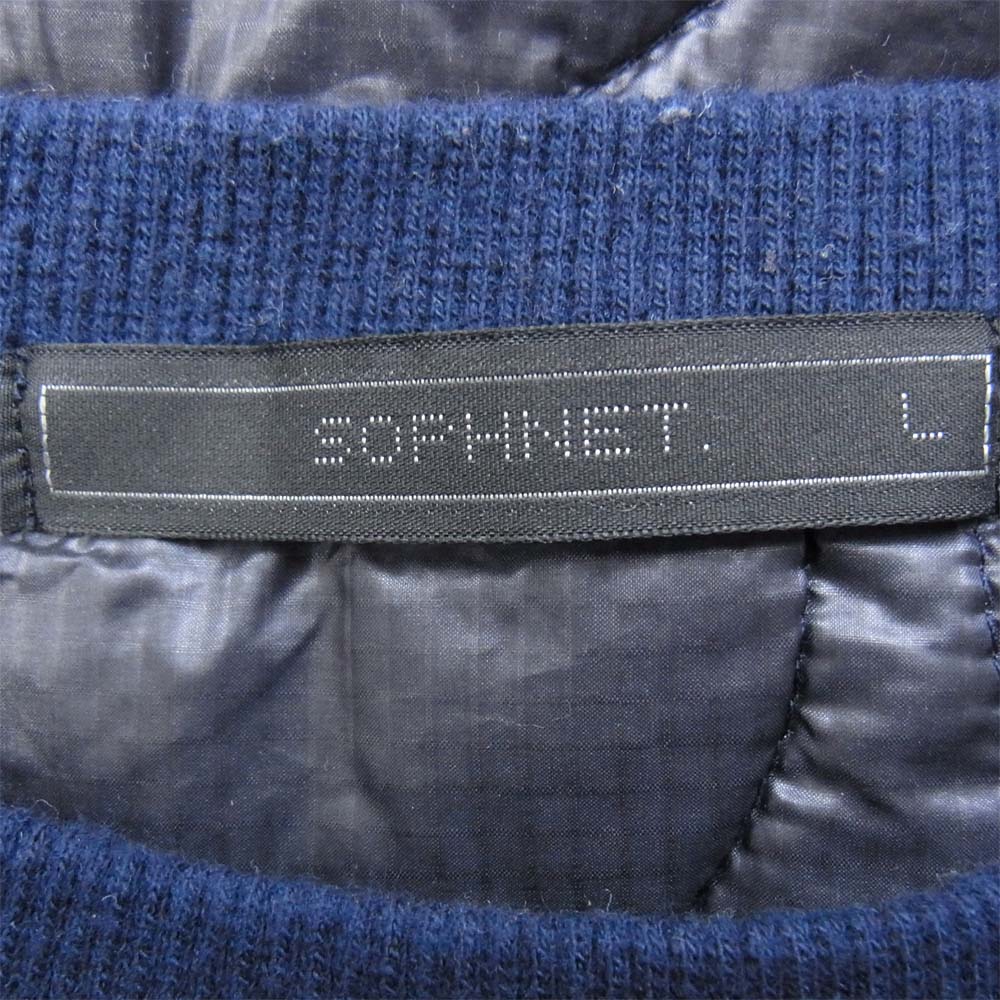 SOPHNET. ソフネット 20aw フロント 裏起毛 スウェット  ネイビー系 L【中古】
