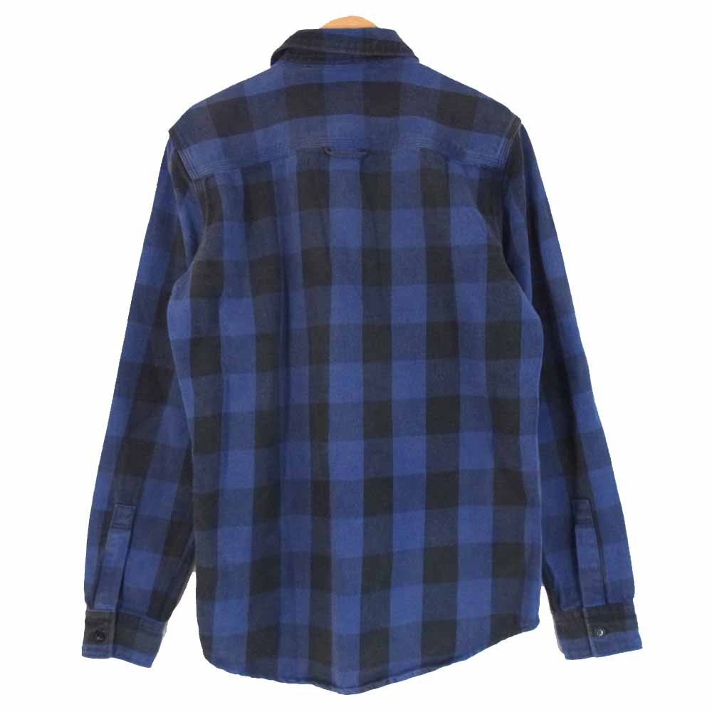 Ron Herman ロンハーマン 612070040-1071 ブロック チェック ネルシャツ 黒×青 S【中古】