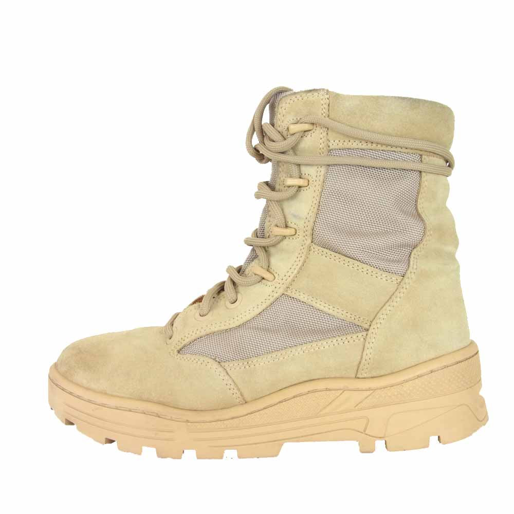 イージー KM3605  SEASON4 NYLON AND THICK SUEDE COMBAT BOOT レースアップ スエード コンバットブーツ ベージュ系 40【美品】【中古】