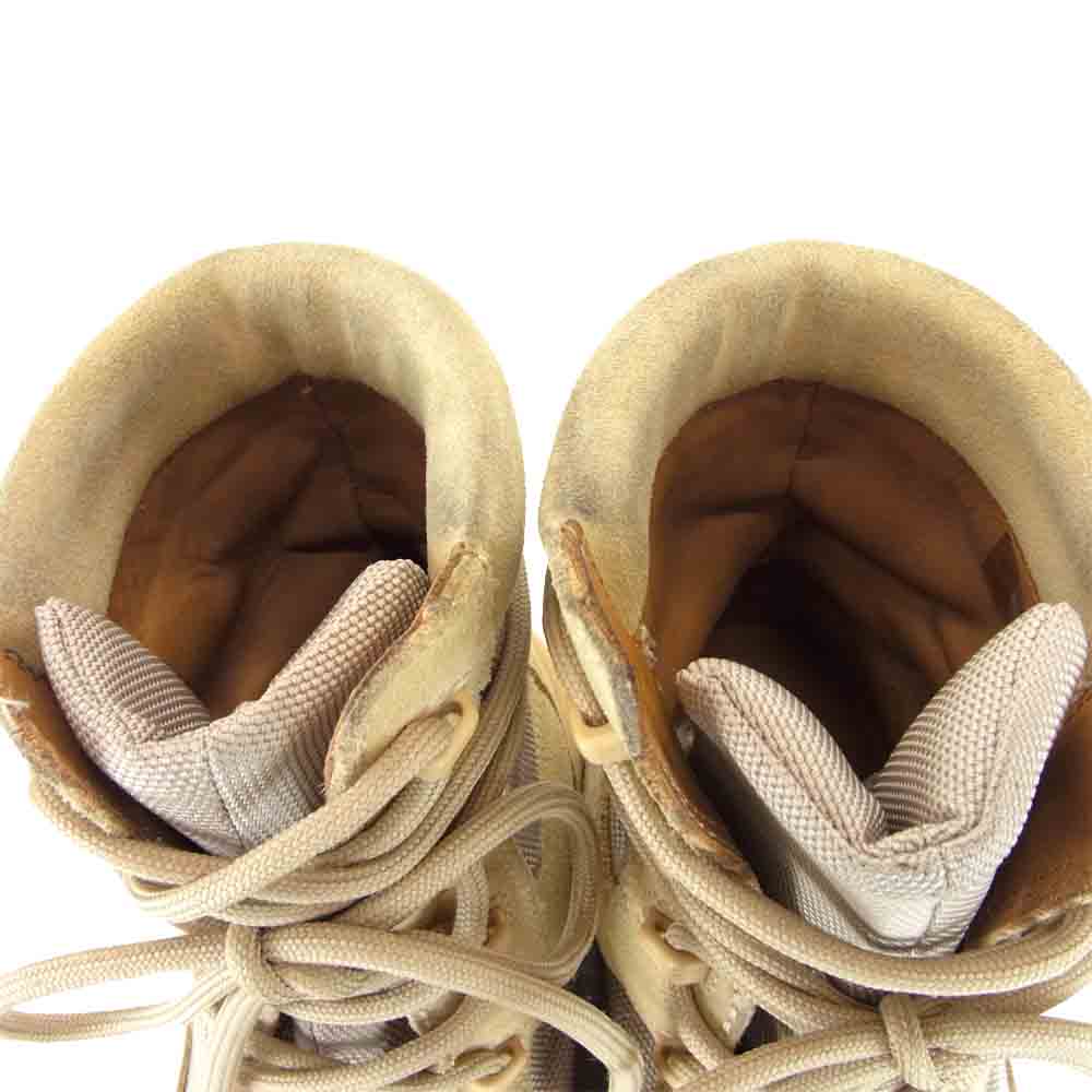 イージー KM3605  SEASON4 NYLON AND THICK SUEDE COMBAT BOOT レースアップ スエード コンバットブーツ ベージュ系 40【美品】【中古】