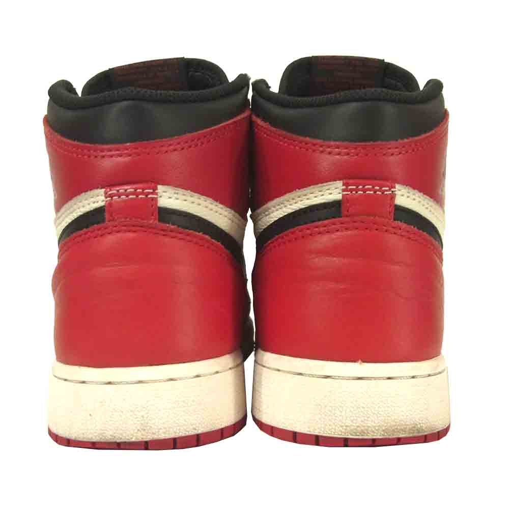 NIKE AIR JORDAN ナイキ ジョーダン 575441-610 1 RETRO HIGH OG BG BRED TOE ワン レトロ ハイ ブレッドトゥ スニーカー ブラック系 レッド系 25cm【中古】