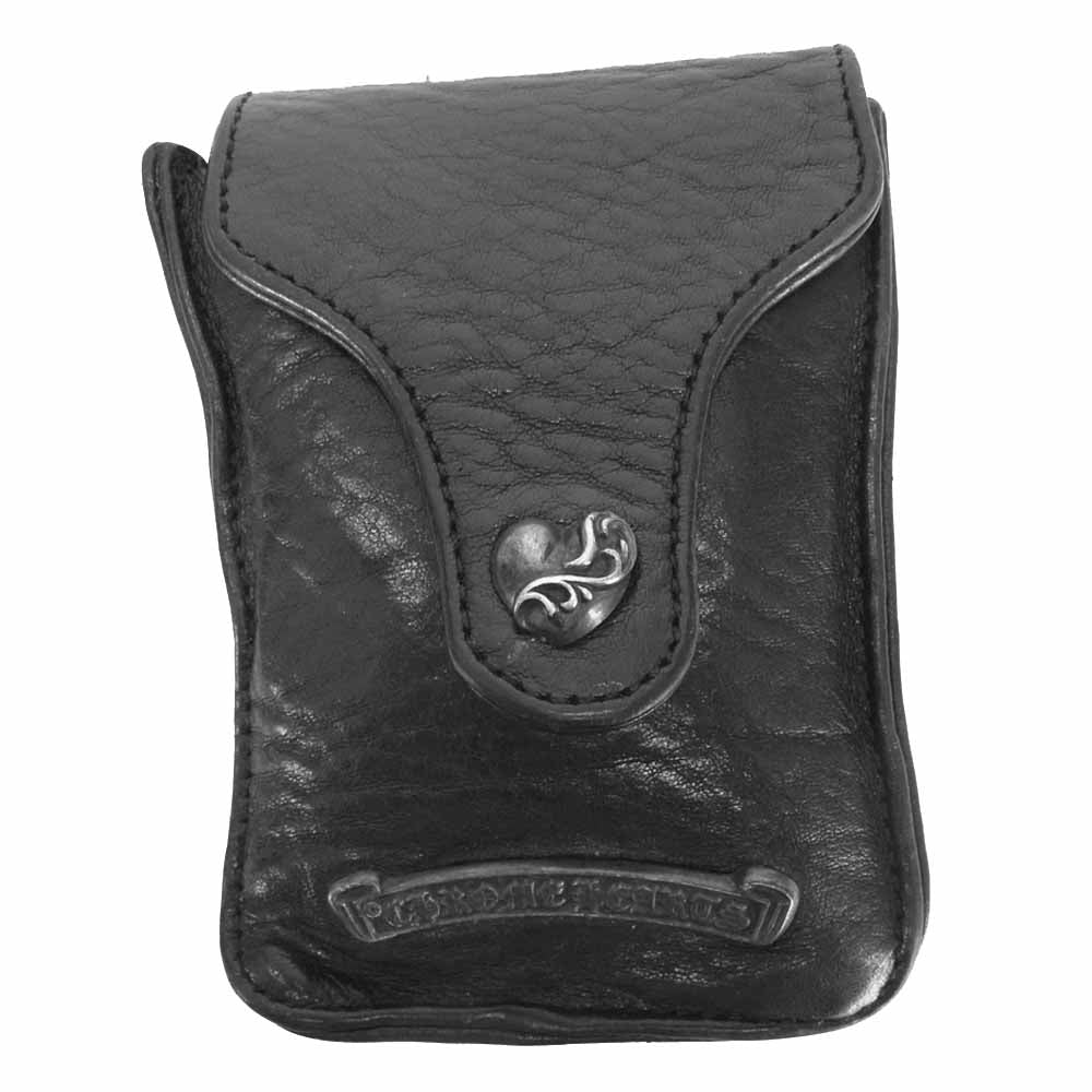 CHROME HEARTS クロムハーツ（原本無） ハートボタン シガレット ケース ブラック系【中古】