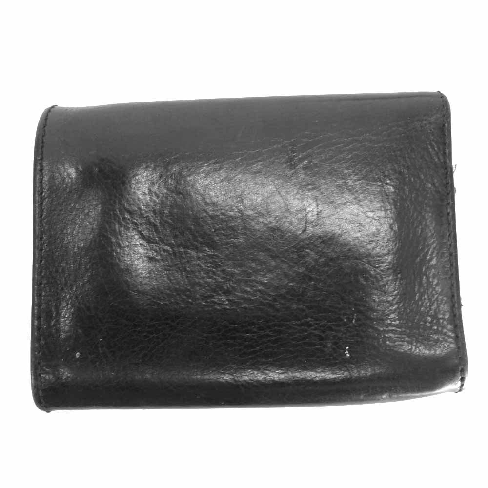 CHROME HEARTS クロムハーツ（原本無） 3FOLD 3フォールド ハート ボタン ウォレット ブラック系【中古】