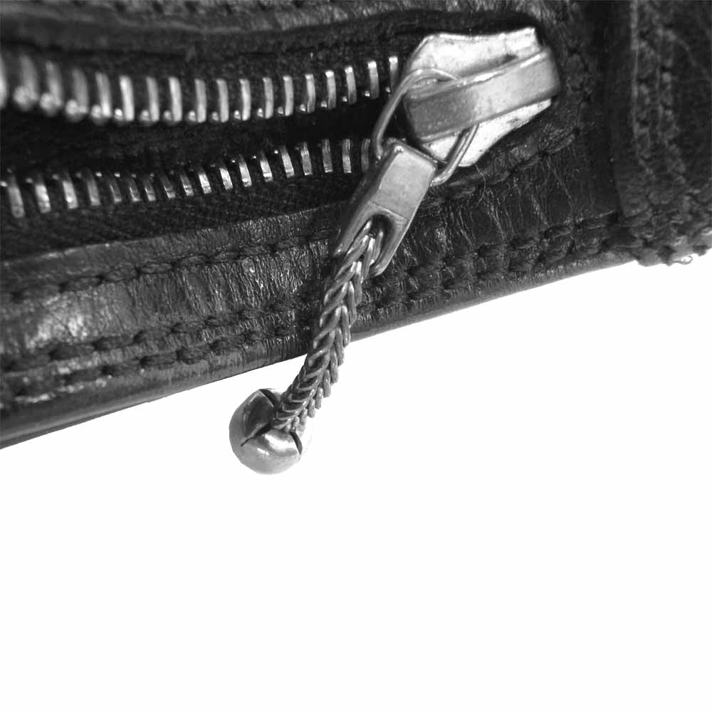 CHROME HEARTS クロムハーツ（原本無） 3FOLD 3フォールド ハート ボタン ウォレット ブラック系【中古】
