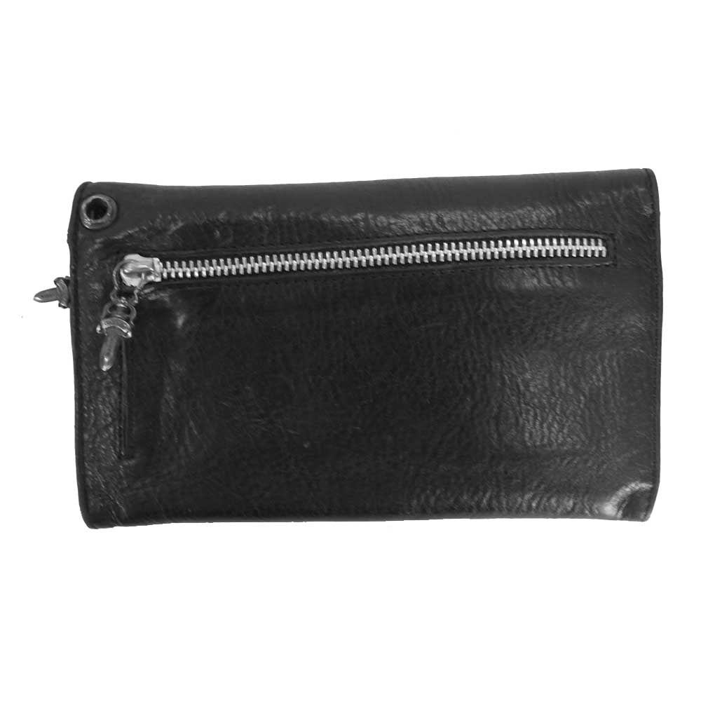 CHROME HEARTS クロムハーツ（原本無） WAVE ウェーブ クロスボール ボタン ウォレット ブラック系【中古】