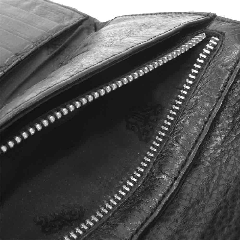 CHROME HEARTS クロムハーツ（原本無） WAVE ウェーブ クロスボール ボタン ウォレット ブラック系【中古】