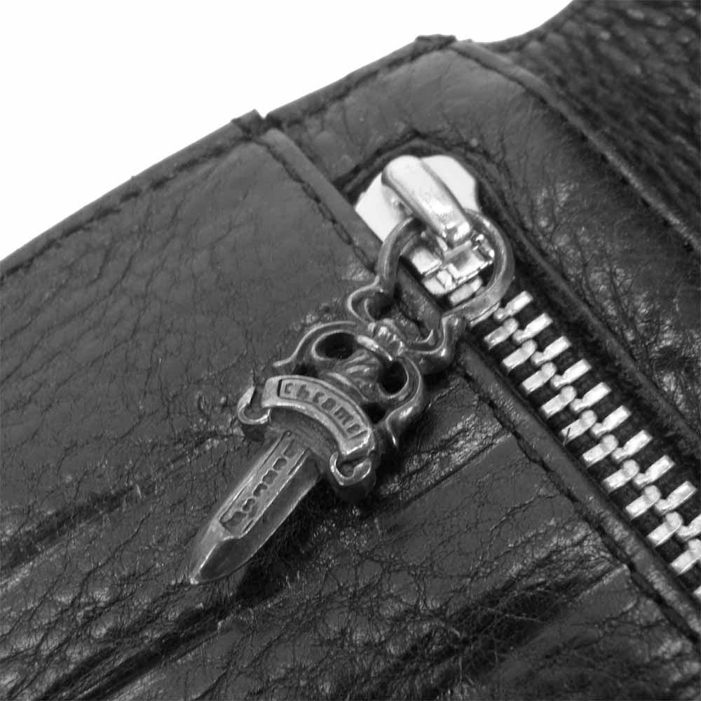 CHROME HEARTS クロムハーツ（原本無） WAVE ウェーブ クロスボール ボタン ウォレット ブラック系【中古】