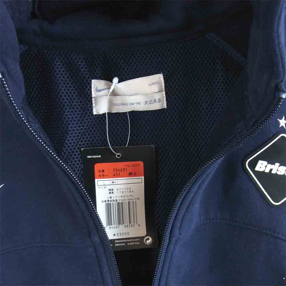 F.C.R.B. エフシーアールビー 534631 ×ナイキ NIKE SWEAT VENTILATION HOOD TOP スウェット ジップ パーカー ネイビー系 L【美品】【中古】