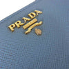 PRADA プラダ 1ML225 サフィアーノ SAFFIANO レザー 2つ折り 財布 ライトブルー系【中古】