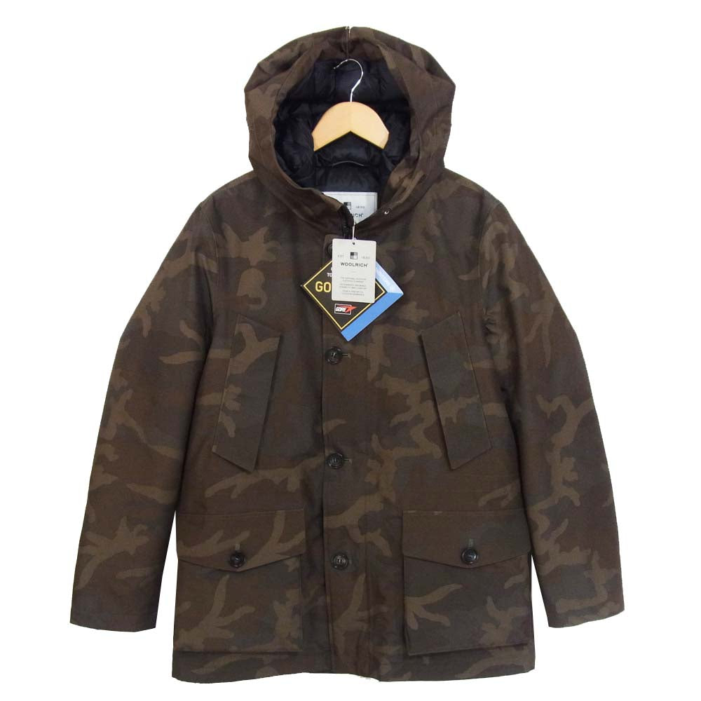 WOOLRICH ウールリッチ WOOU0255 GTX CAMO STORM PARKA ゴアテックス カモフラージュ ダウンコート カーキ系 US S【新古品】【未使用】【中古】