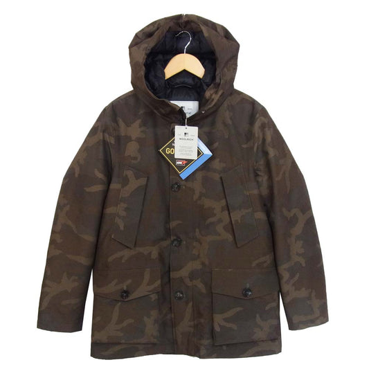 WOOLRICH ウールリッチ WOOU0255 GTX CAMO STORM PARKA ゴアテックス カモフラージュ ダウンコート カーキ系 US S【新古品】【未使用】【中古】