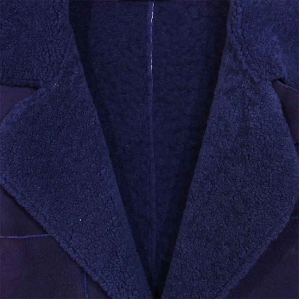 Emporio Armani エンポリオ・アルマーニ 国内正規品 羊毛皮 リアルムートン レザー コート パープル系 46【中古】