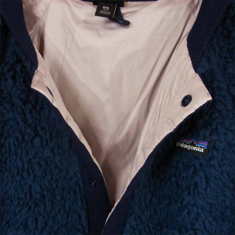 patagonia パタゴニア STY65415 Girls’ Retro-X Bomber Jacket ガールズ レトロX フリース ジャケット ネイビー系 XXL【美品】【中古】