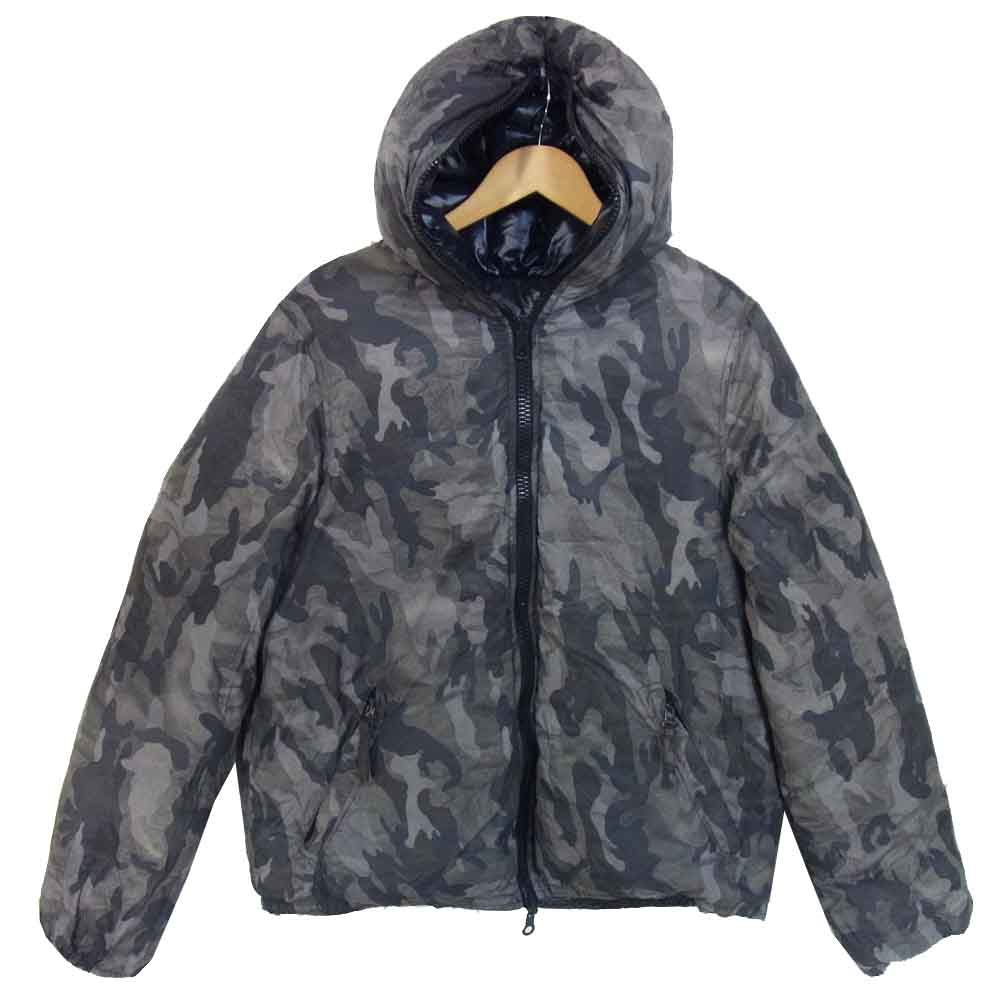 DUVETICA デュベティカ リバーシブル カモフラ ダウンジャケット ダークネイビー×グレー系 52【中古】