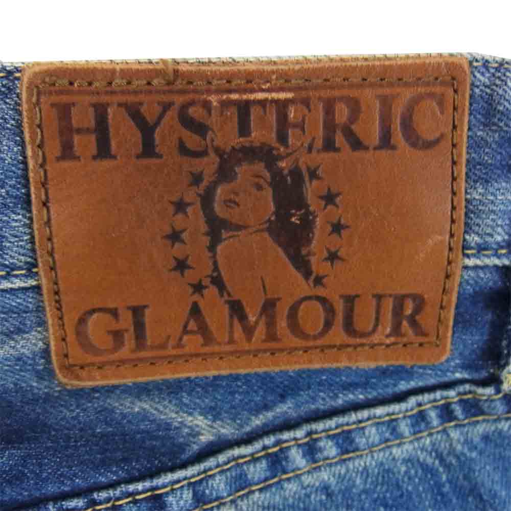 HYSTERIC GLAMOUR ヒステリックグラマー 022AP14 小窓加工 スタッズ ダメージ デニム パンツ インディゴブルー系 30【中古】