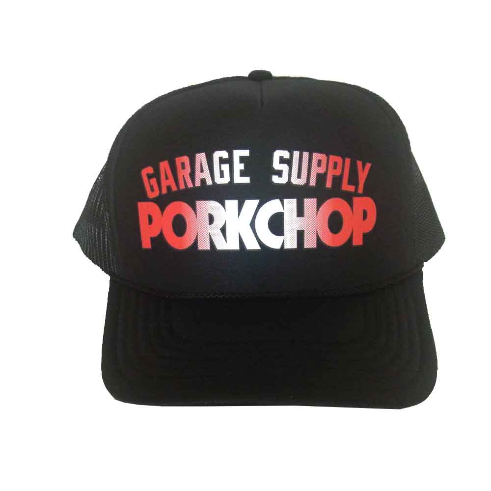 ポークチョップ ロゴ メッシュ キャップ ブラック系【中古】
