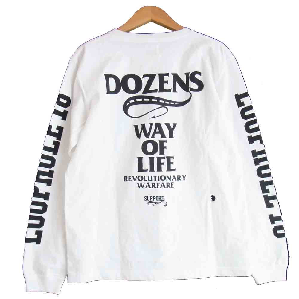 RATS ラッツ 19SS ループホール LOOPHOLE 18th LS TEE プリント 長袖 Tシャツ ホワイト系 S【中古】