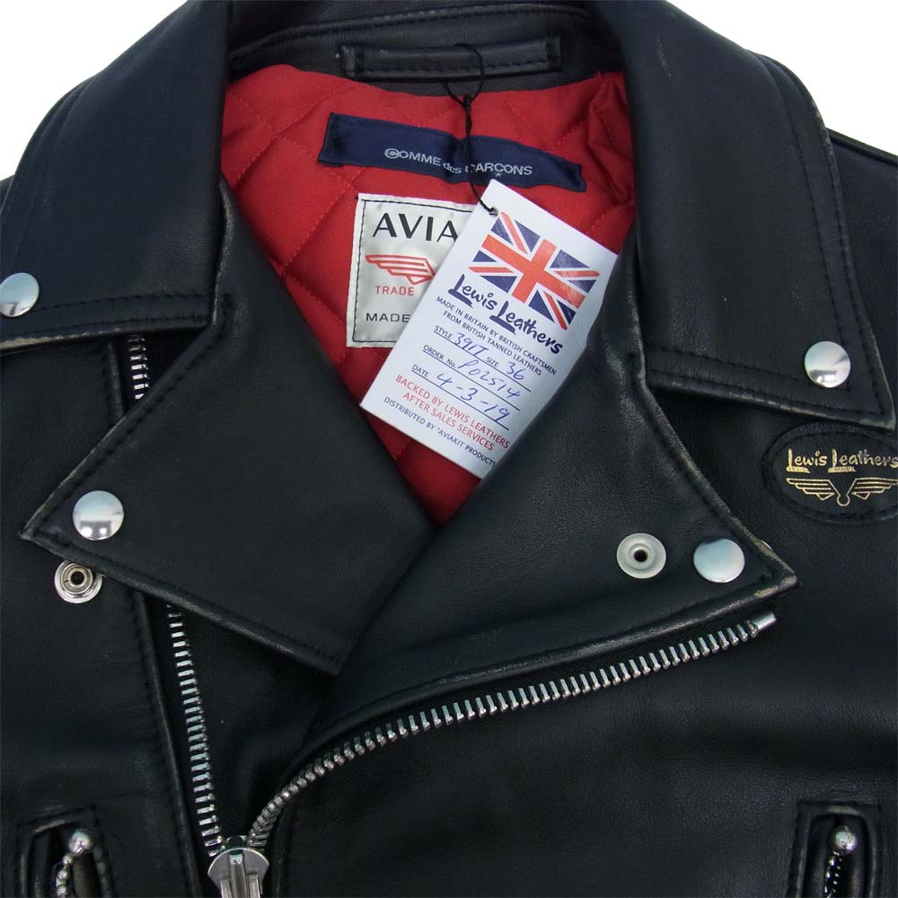 Lewis Leathers ルイスレザー KZ-J001-051-1-3 COMME DES GARCONS ギャルソン ルイスレザー 391T ライトニング タイトフィット ブラック系 36【新古品】【未使用】【中古】