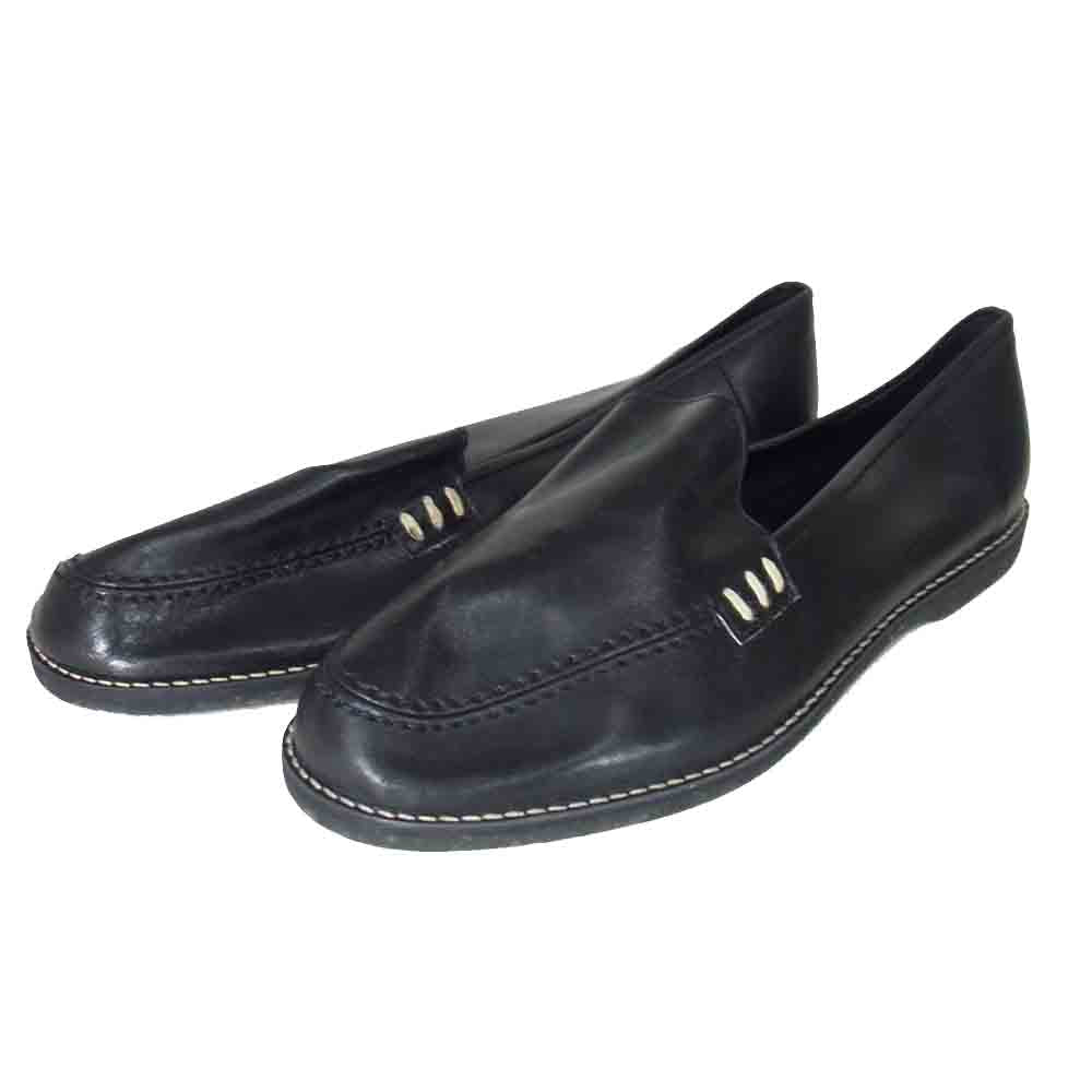 Yohji Yamamoto ヨウジヤマモト 観賞用 POUR HOMME プールオム 80s デッドストック 丸ロゴ ローファー ブラック系 28cm程度【中古】